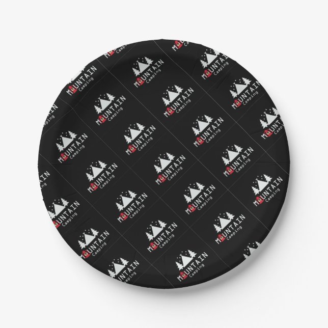 mountain camping paper plate (Front)