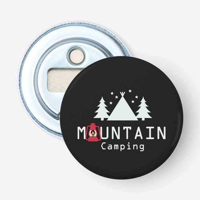 Mountain Camping Silhouettes Bottle Opener (Front)