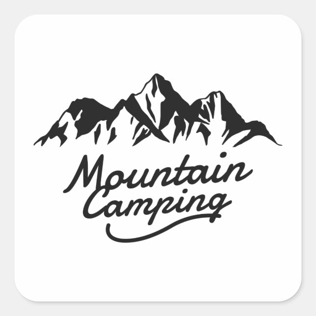 Mountain Camping Square Sticker (Front)