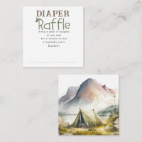 Mountain Camping Tent Diaper Raffle Game Tickets