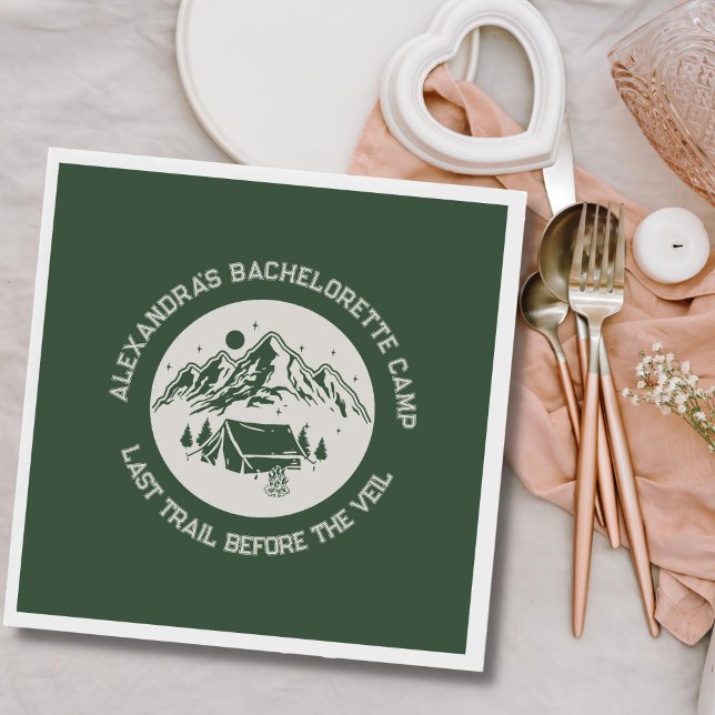 Mountain Camping Weekend Bachelorette Napkin (Creator Uploaded)