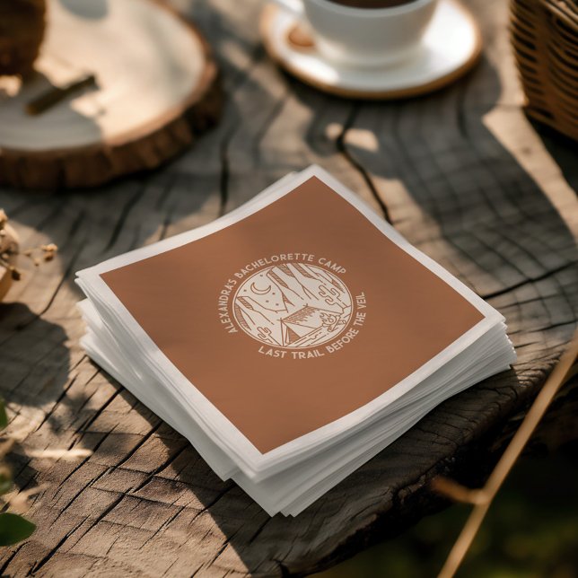 Mountain Camping Weekend Bachelorette  Napkin (Mountain Camping Weekend Bachelorette Napkins)