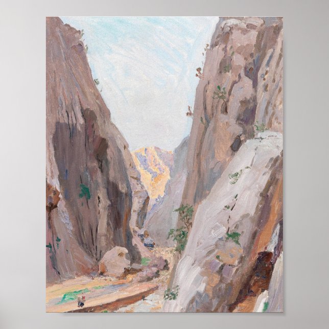 Mountain Canyon Neutral Abstract Art Print (Front)