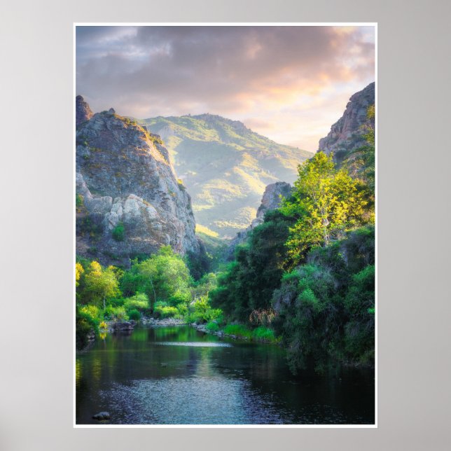 Mountain Canyon Sunrise Wall Art Landscape Print (Front)