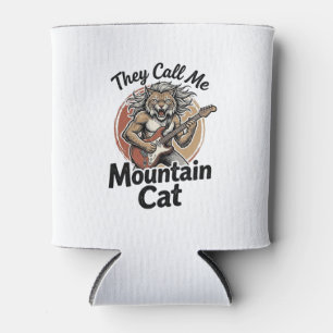 Mountain Cat Vintage Engraving Rock Graphic Tee_1 Can Cooler