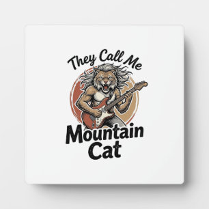 Mountain Cat Vintage Engraving Rock Graphic Tee_1 Plaque