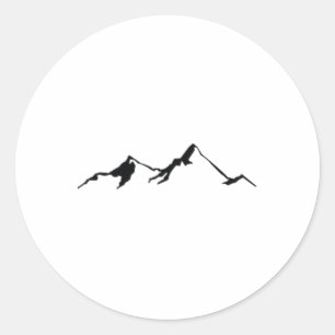 Mountain Chain Vintage Design Climbing Hiking Skii Classic Round Sticker