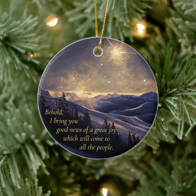 Mountain Christmas Star Ceramic Tree Decoration (Tree)
