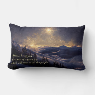 Mountain Christmas Star Lumbar Cushion