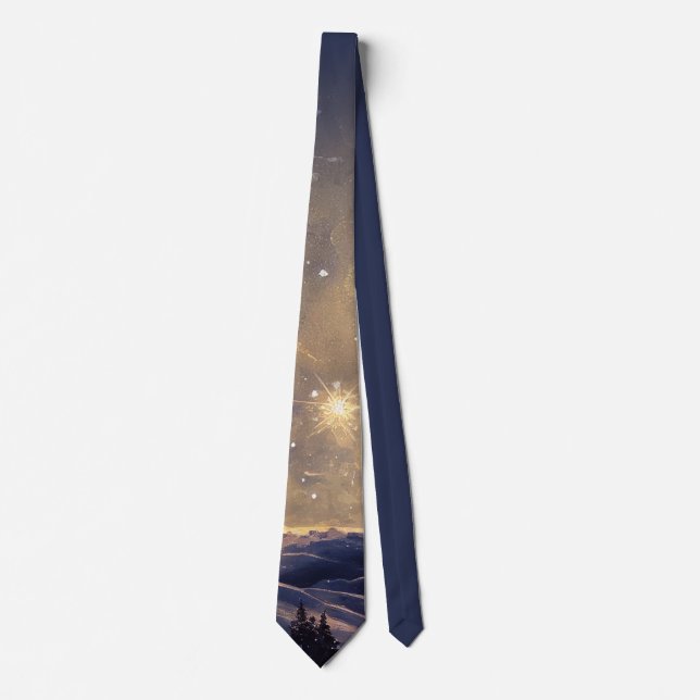 Mountain Christmas Star Tie (Front)