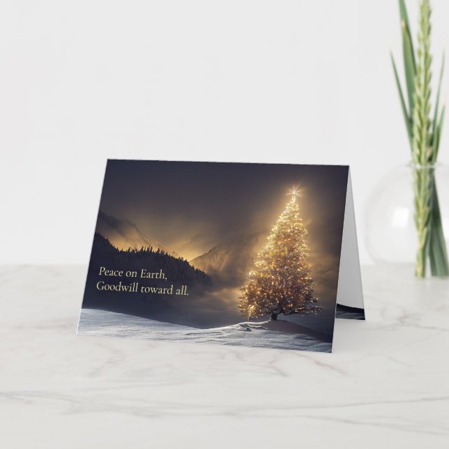 Mountain Christmas Tree Holiday Card (Front)