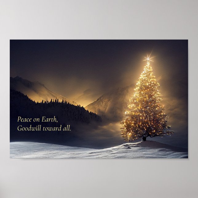 Mountain Christmas Tree Poster (Front)