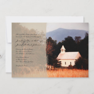 Mountain Church Wedding Invitation