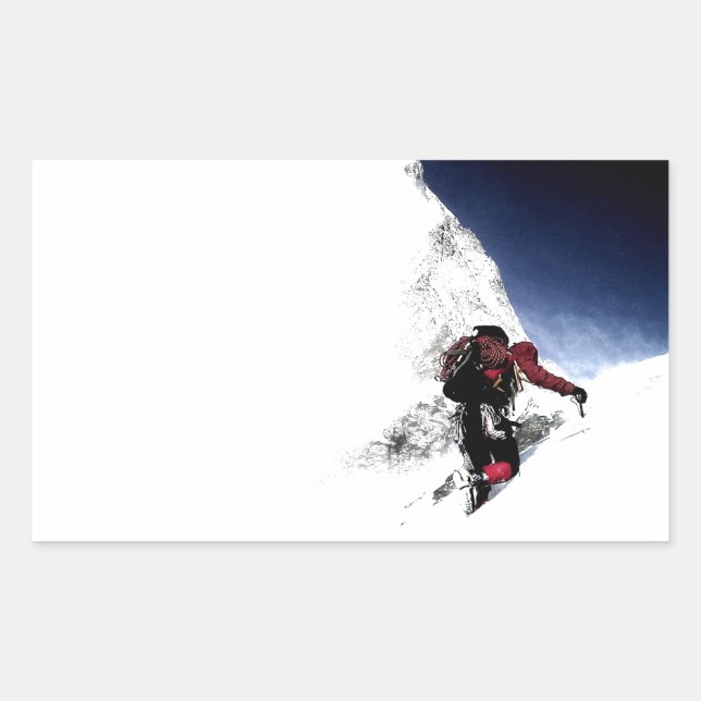 Mountain Climber Extreme Sports Rectangular Sticker (Front)