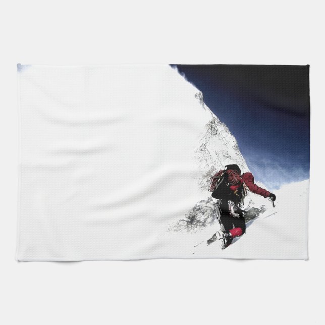 Mountain Climber Extreme Sports Tea Towel (Horizontal)
