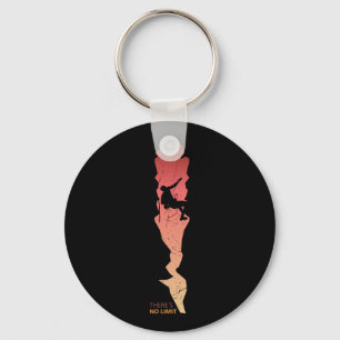 Mountain Climber Silhouette Design Key Ring
