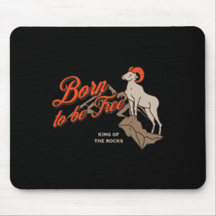 Mountain Climbing Big Horn Sheep, Vintage Outdoors Mouse Pad