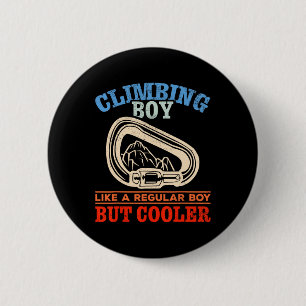 Mountain Climbing Boy Climbing Wall Bouldering Roc 6 Cm Round Badge
