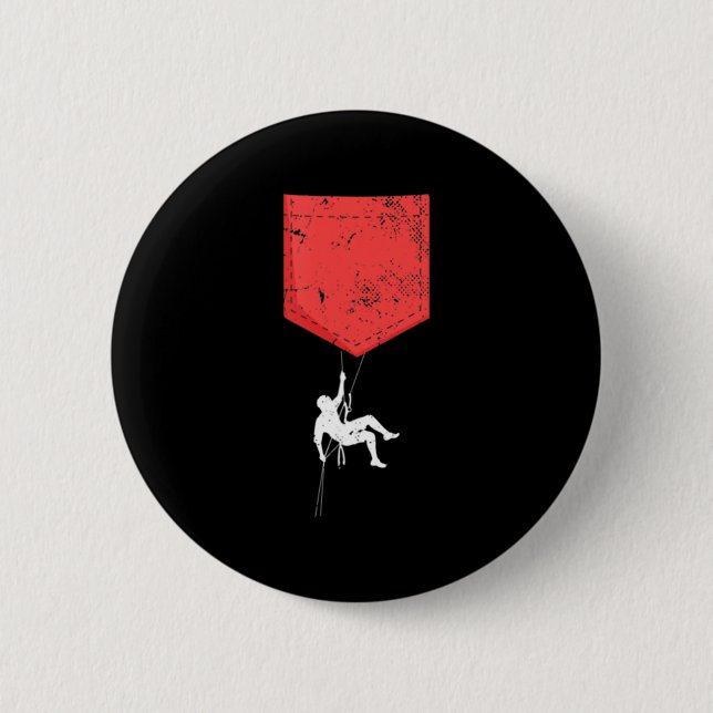 Mountain Climbing Chest Pocket Bouldering Rock Cli 6 Cm Round Badge (Front)