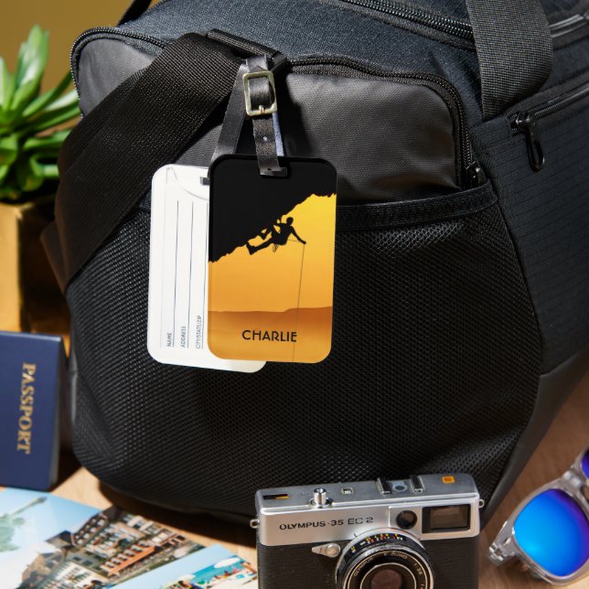 Mountain Climbing custom name Luggage Tag (Front & Back)