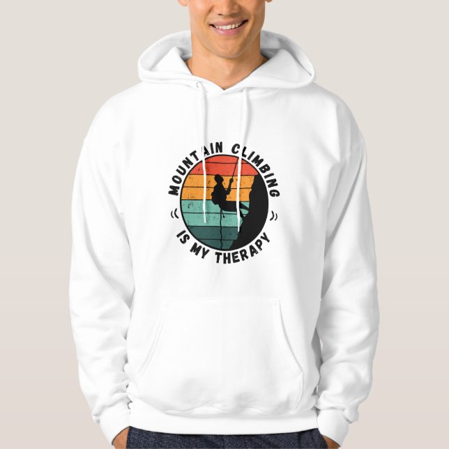 Mountain Climbing Is My Therapy Hoodie (Front)