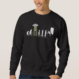 Mountain Climbing Mountaineering Funny Alien Human Sweatshirt
