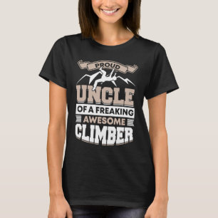 Mountain Climbing Rock Climb Climber Uncle 3 T-Shirt