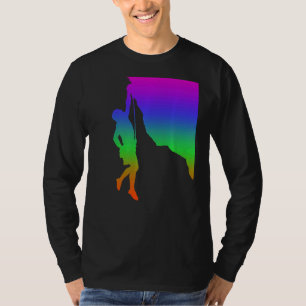 Mountain Climbing Shadows In Rainbow Colour T-Shirt