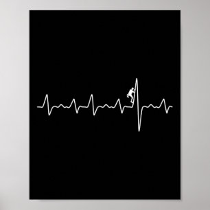 Mountain Climbing Shirt Rock Climbing Heartbeat T Poster
