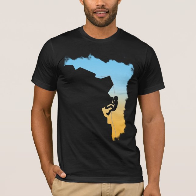 Mountain Climbing Silhouette Design T-Shirt (Front)
