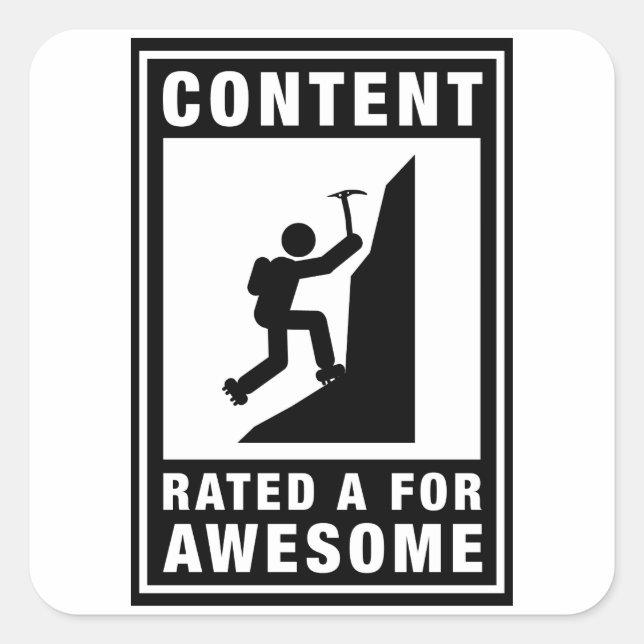 Mountain Climbing Square Sticker (Front)