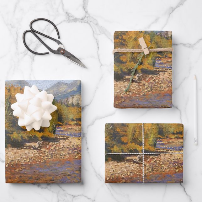 Mountain Colorado Fall Wrapping Paper Sheet (Front)