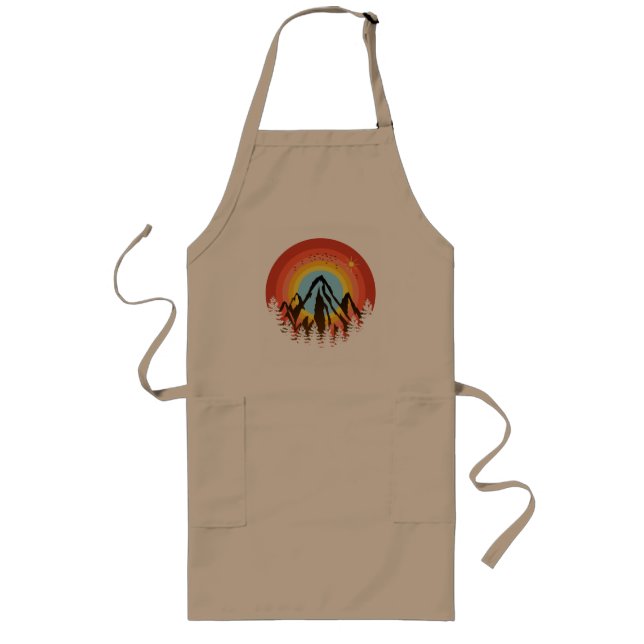 MOUNTAIN COLORFUL SUNSET  LONG APRON (Front)