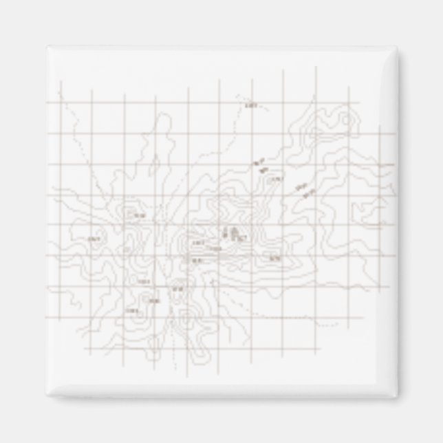 Mountain contour map - Toubkal Magnet (Front)
