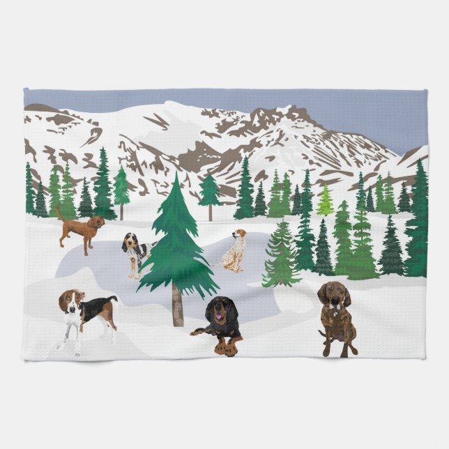 Mountain Coonhounds Tea Towel (Horizontal)