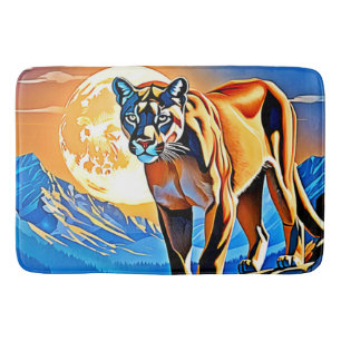 Mountain Cougar: Sunset Majesty Bath Mat