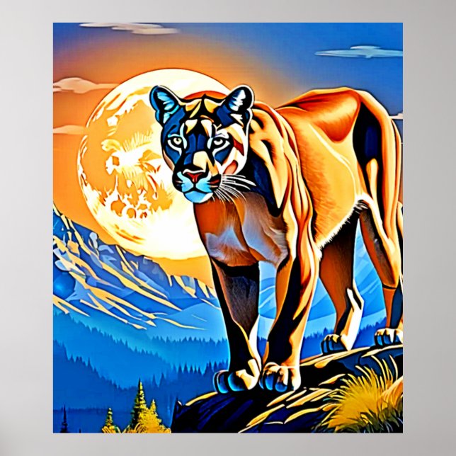 Mountain Cougar: Sunset Majesty Poster (Front)