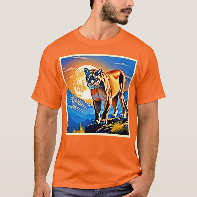 Mountain Cougar: Sunset Majesty T-Shirt (Front)