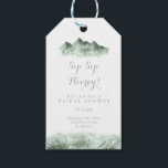 Mountain Country Sip Sip Hooray Bridal Shower  Gift Tags<br><div class="desc">These mountain country sip sip hooray bridal shower gift tags are perfect for a rustic wedding shower. The design features a watercolor hand-painted green mountain,  inspiring a countryside theme.</div>