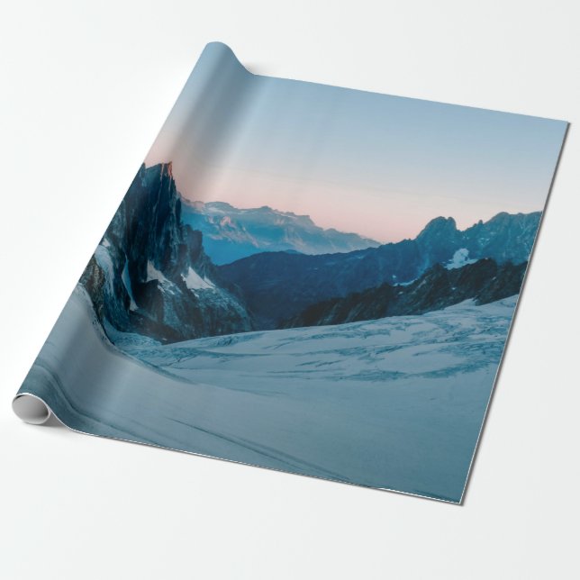 MOUNTAIN COVERED IN SNOW WRAPPING PAPER (Unrolled)