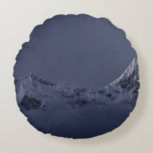 MOUNTAIN COVERED WITH ICE ROUND CUSHION