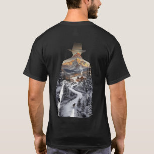 Mountain Cowboy Wilderness Silhouette T-Shirt