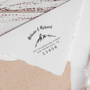 Mountain   Custom Wedding Names & Return Address Rubber Stamp
