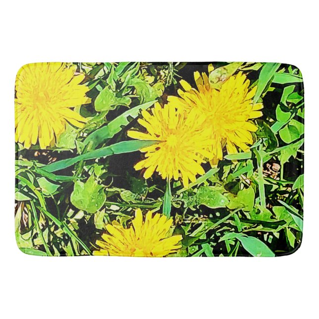 Mountain Dandelions Photo From Ottawa Canada Bath Mat (Front)