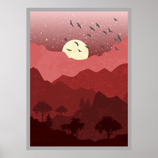  Mountain design Poster (Front)