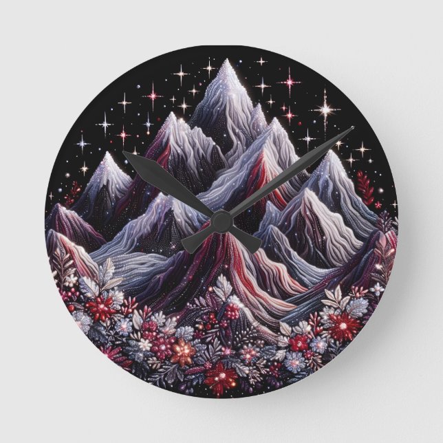 Mountain Design  Round Clock (Front)