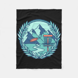 Mountain Disc Golf Scene Flying Disc Basket Course Fleece Blanket
