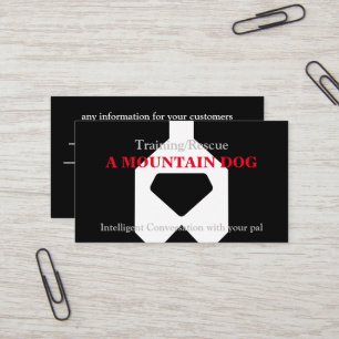 mountain dog training / rescue business card