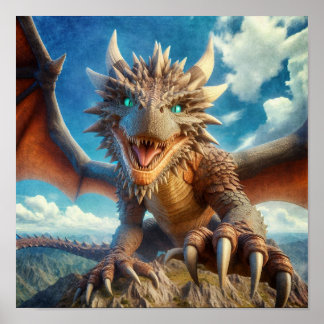 Mountain Dragon Poster