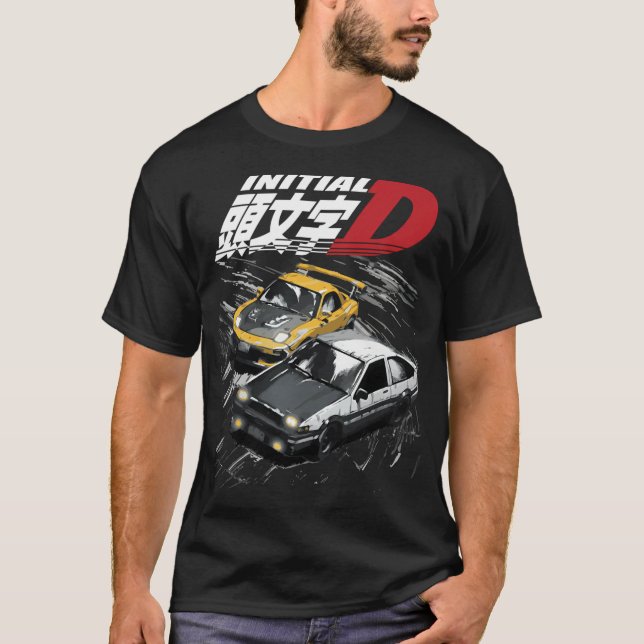 Mountain Drift Racing Initial D Tandems Ae86 Vs Fd T-Shirt (Front)